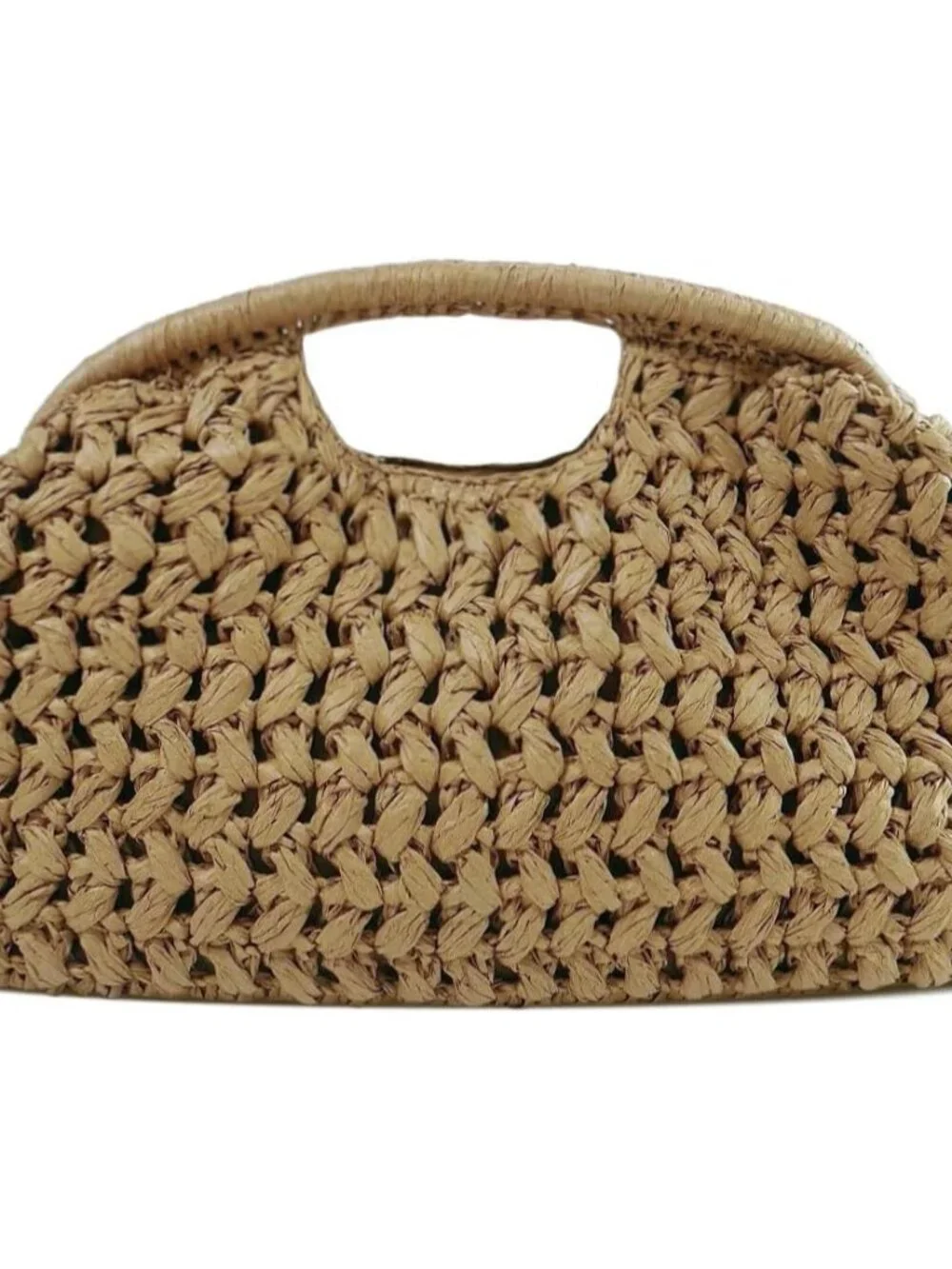 Large Straw Dumpling Clutch Purse for Women,Summer Vacation Beach Hobo Bag,Woven